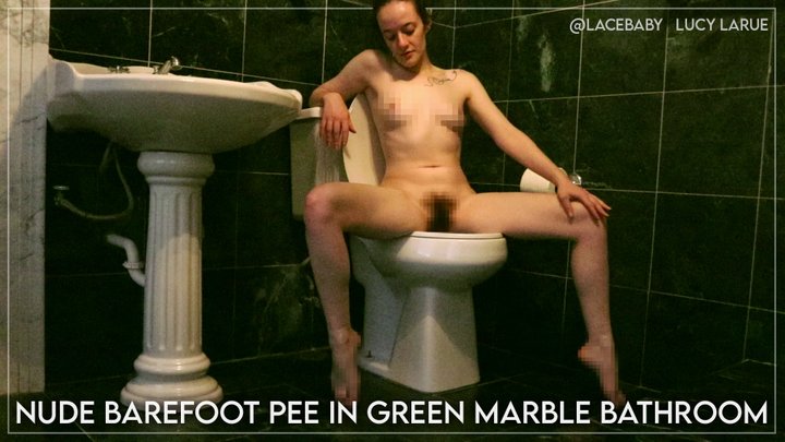 Nude Barefoot Pee In Green Marble Bathroom Pornmeka