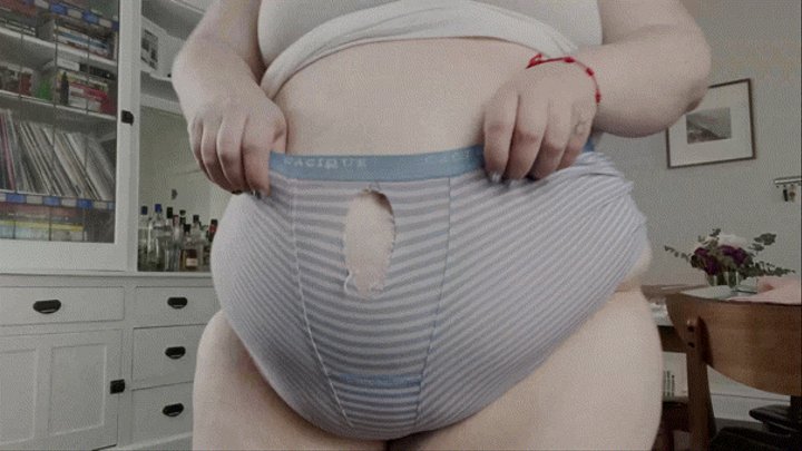 My Fat Belly Tore My Underwear FULLY NUDE PORNMEKA