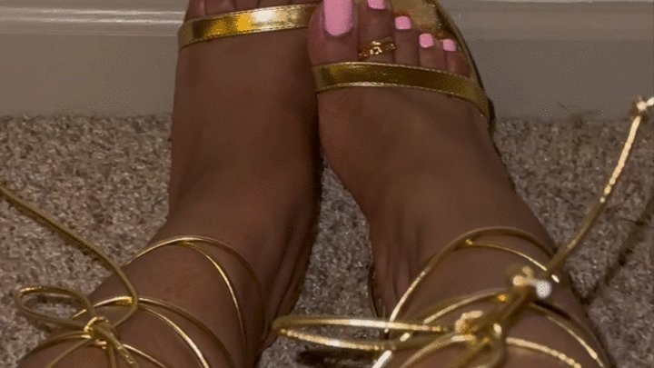 Gold Heels Featuring Pink Toes PORNMEKA