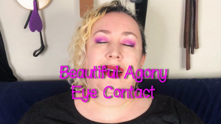 Beautiful Agony Eye Contact Blonde Hair Red Lipstick Orgasms BBW