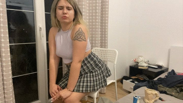 Farting In Skirt On Chair While Smoking Pornmeka