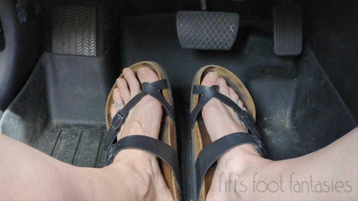 Fifi Pedal Pumping In Birkenstocks In A Store Parking Lot Pornmeka