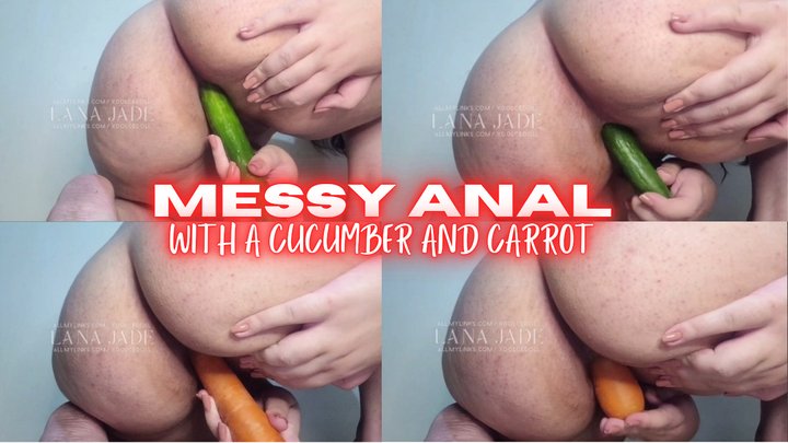 Messy Anal Fuck With A Long Cucumber And Thick Carrot Pornmeka