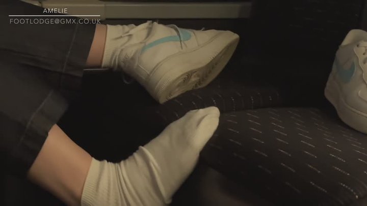 Amelie Removes Her Nike Af Sneakers On The Bus Filmed Candidly Pornmeka