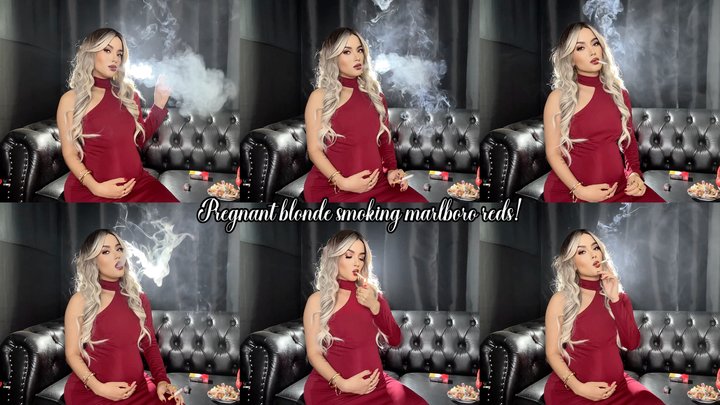 Pregnant Blonde Smoking Marlboro Reds PORNMEKA