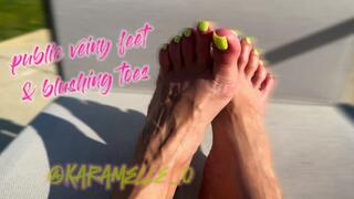 public veiny feet & blushing toes