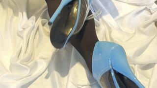 Blue Ballet Heels - Close Up