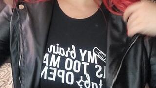 Destroying my lungs with 4 Marlboros at once - leather jacket