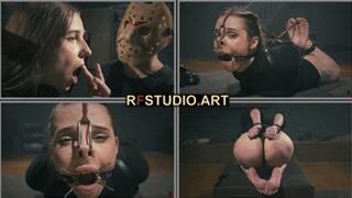 Meloxy - Slave Training, Spanking and Tight Leather Hogtie for a Barefoot Rope Bunny (UHD 4K MP4)