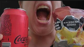Eating snacks and drinking coke (chewing asmr)