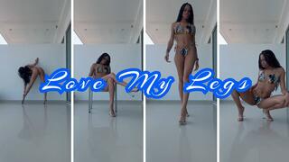 Love My Legs- Ebony Femdom Goddess Rosie Reed Long Leg Worship In High Heels And A Bikini- standard definition