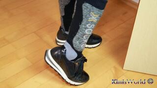 Bold & Unique: Sweaty Ski Socks, Sneakers & Black Jeans Tease