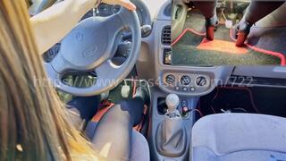 Laetitia with wide heels - POV over shoulder