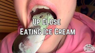 Phoenix Bates Eats Ice Cream Up Close 4k HD - ASMR - Open Mouth Chewing - Food Shown - Messy Eating - Mukbang - Tongue - Mouth Fetish