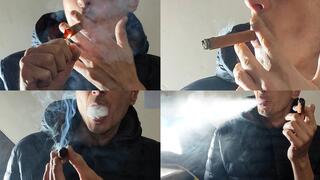 Smoking Montecristo cigar