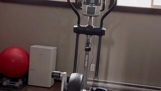 Big Girl Tries the Exercise Bike