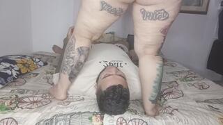 I'm a slave to his ass on my face crushing my face so much