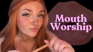 Mouth Worship - Spit Saliva Fetish Goddess Lipgloss Lips Tongue Face Mesmerizing Eyes Eye Contact Verbal Humiliation