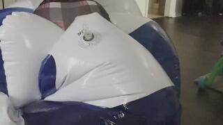 Deflating inflatable whale
