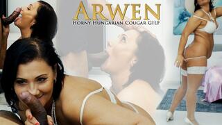 Hungarian Cougar MILF GILF Arwen Interracial Cum In Mouth Blowjob