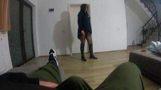 MilfyCalla- Face fuck and cum play while wearing a hot long down-jacket and slutty clothes 254