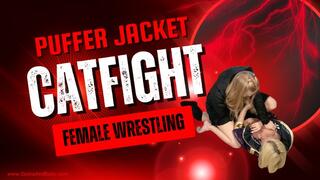 Female Wrestling - Puffer Jacket Catfight Between Roommates - ASMR
