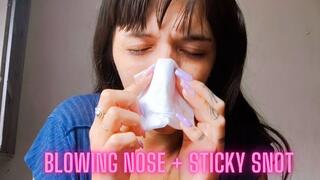 Blowing nose + sticky snot