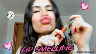 Sexy Lip smelling tease kiss