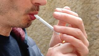 Smoking Muratti Red 100s closeup 140325 4K