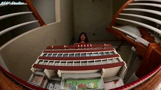 SMD GIANT SCHOOL GIRL will crush her school under her uniform socked feet!! - MOV