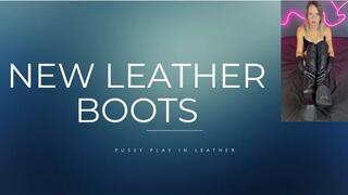 pussy play in new leather boots gothic