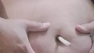 Me and my belly button smoking at the balcony