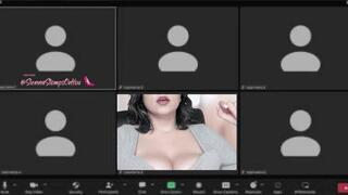 Caught you jerking off to my huge tits on a zoom call femdom JOI