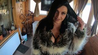 Deep-throat, cum play and camel-toe- leather and fur fetih 255