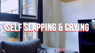 SELF SLAPPING & CRYING by BONDAGE KINK - sexy milf beat her pretty face until she tears fall down