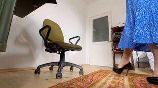 you hide the camera under her working table and stare upskirt m0