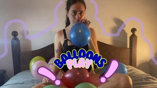 Balloon inflation, close-up, rubbing, masturbation, popped balloons