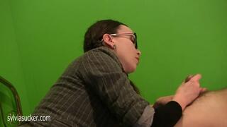 Monster Gorgeous Evil Mistress Sylvia's CFNM Secretary Handjob and Blowjob Milking Cock Cum Eating! TRIPOD (BLOW JOBS) 1080p