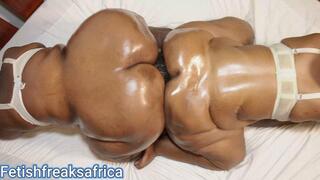Oily Big Butts Ebony Sandwich MP4