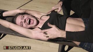 Leya Stretched and Tickled - Upper Body Teasing with Ballgag (FULL HD MP4)