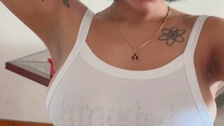 Masturbating my wet pussy in my transparent PVC panties