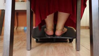 Dolce Amaran works showing off her pink soles - JOI + Countdown to Ecstasy - SOLES - LONG NAILS - TRANSPARENT SANDALS - COUNTDOWN - JOI