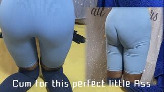 Ass Worship in blue tight gym shorts twerking and Ass clenching Pov