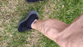 Walking in parking lot