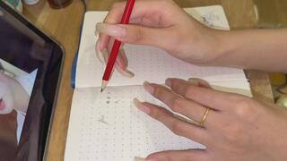 #229 - Drawing with natural beauty nails