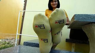 Sumi socks and bare soles