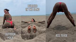 Buried in the Sand & Public Beach Yoga