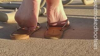 Flip flop shoe play in the park