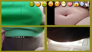 Messed up pregnant looking 9 month preggo and feeling tender bloated gassy tummy from eating extra hot n spicy jalapeño potato chips 19 gross farts
