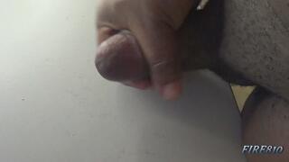 Check Out How This Black Cock Bust a Huge and Creamy Nut on a Table
